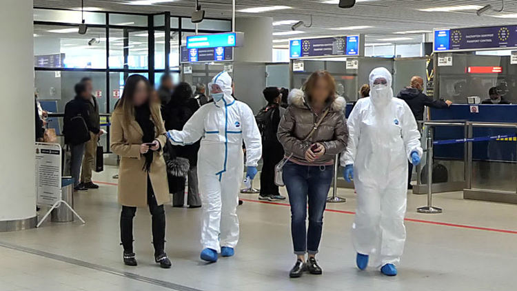 Учебна тренировка за реакция при коронавирус на ГКПП Аерогара София (Снимки и видео)
