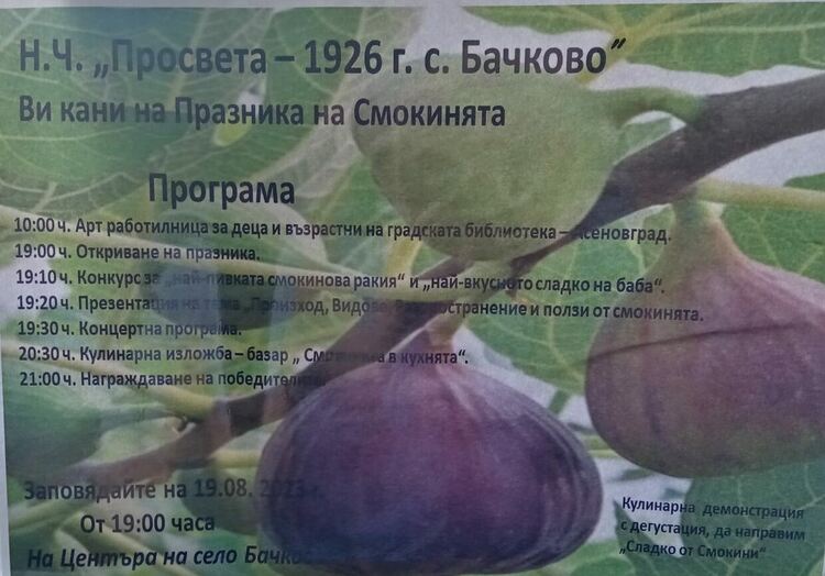 Отбелязват "Празник на смокинята" в Бачково