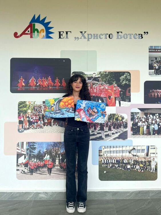 Алейна Гарип от Езиковата с отличие от ХI световен конкурс за детска рисунка