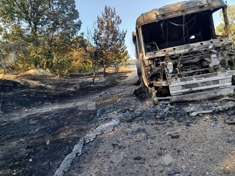 Камион се запали на пътя между Мост и Мъдрец,огънят се пренесе в гората
