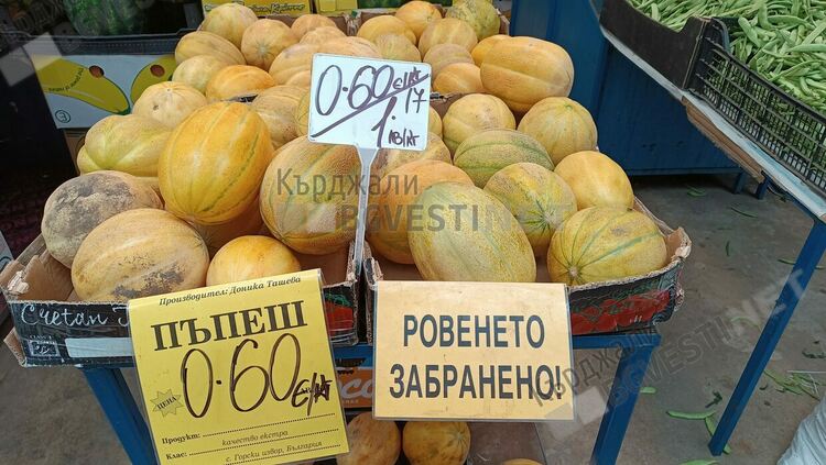 Производител от Горски извор удари конкуренцията на Пазара в Кърджали,свали цената на пъпешите двойно